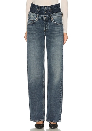 AGOLDE Elson High Rise Loose Jeans in Pendulum & Portrait - Blue. Size 24 (also in 25, 26, 27, 28, 30, 32, 34).