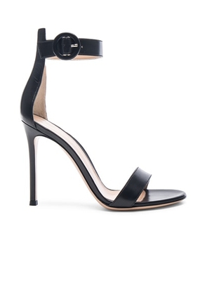 Gianvito Rossi Leather Portofino Heels in Black - Black. Size 34.5 (also in ).