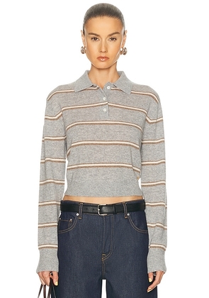 Eterne Barrett Sweater in Heather Grey Stripe - Grey. Size L/XL (also in M/L).