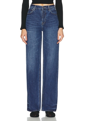 GRLFRND Brooklyn High Rise Loose Straight Jeans in Humboldt - Blue. Size 32 (also in ).