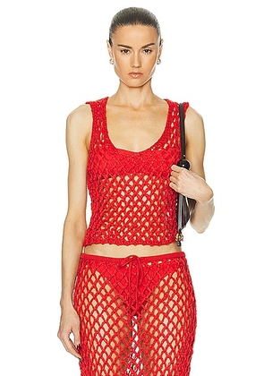 HAIGHT. Knit Moana Top in Red - Red. Size S (also in ).