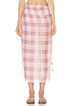 Burberry Plaid Pareo in Aubergine Purple - White. Size all.