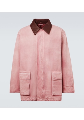 Auralee Leather-trimmed cotton blouson jacket