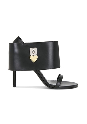 Givenchy Shark Lock Sandal in Black - Black. Size 36.5 (also in 40).
