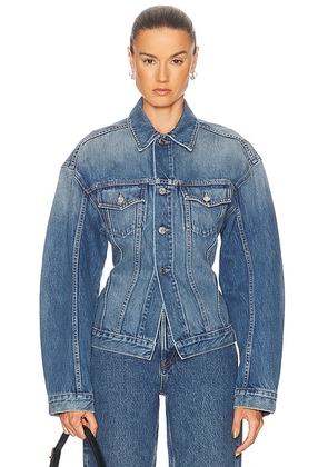 GRLFRND Simone Jacket in Hyperion Ave - Blue. Size XL (also in XXS).