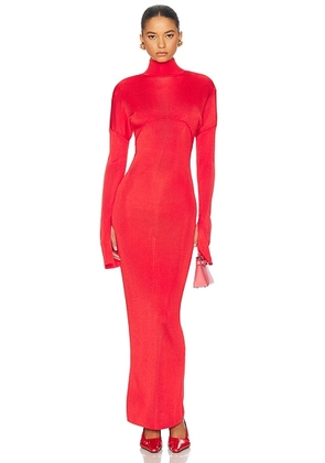 Helsa Cordelia Maxi Knit Dress in Red - Red. Size L (also in S, XL).