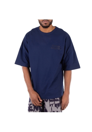 Alexander McQueen Midnight Blue Logo-Print Cotton T-Shirt