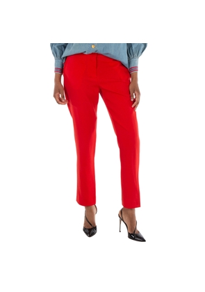 Burberry Bright Red Wool Straight-fit Tailored Trousers