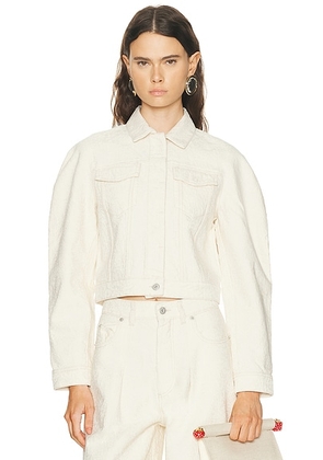 JACQUEMUS La Veste De-nimes Ovalo in Off White - White. Size 42 (also in 40).