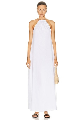 LESET Yoko Halter Maxi Dress in White - White. Size L (also in ).
