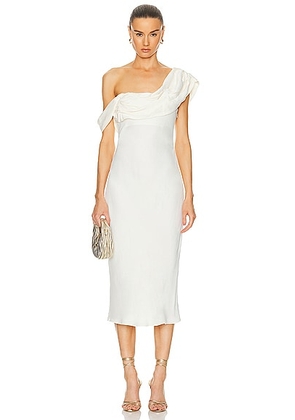 LPA Vania Midi Dress in Ivory - Ivory. Size XS (also in M, S).