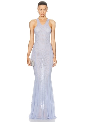Norma Kamali Racer Fishtail Gown in Misty Blue - Blue. Size XS (also in ).