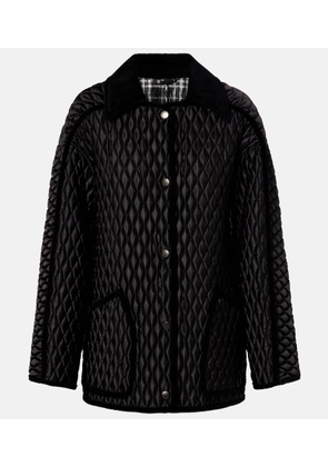 Burberry Corduroy-trimmed quilted jacket