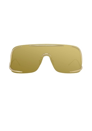 Loewe Shield Sunglasses in Shiny Endura Gold & Brown Mirror - Metallic Gold. Size all.