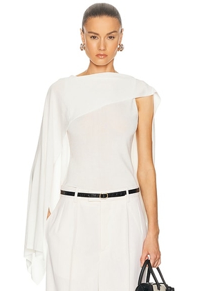 L'Academie by Marianna Nasim Knit Cape Top in Ivory - Ivory. Size L (also in M, S, XL, XS, XXS).