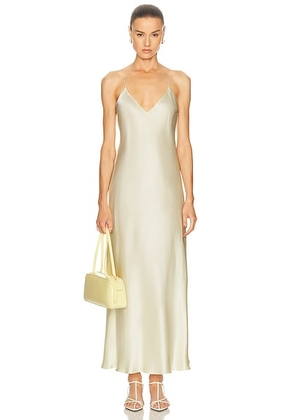 KHAITE Taja Dress in Pale Yellow - Yellow. Size L (also in M, S).