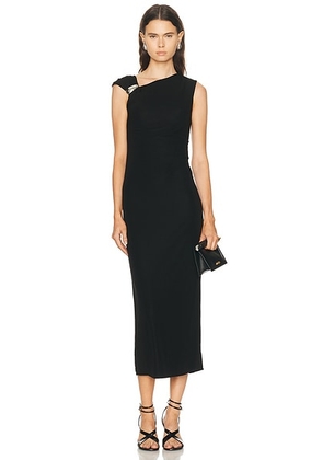 L'Academie by Marianna Maeko Midi Dress in Black - Black. Size L (also in M, S, XL, XS, XXS).