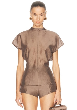 L'Academie by Marianna Harmi Top in Brown - Brown. Size L (also in M, S, XL, XS).