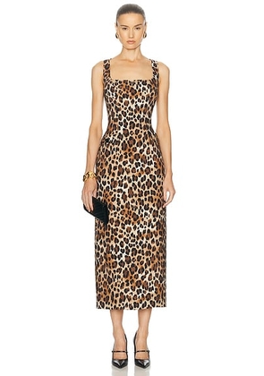 Rowen Rose Sleeveless Long Dress in Leopard - Brown. Size 40 (also in ).