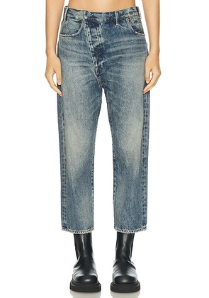 R13 Exene Cropped Straight Leg in Barter Indigo - Blue. Size 28 (also in ).
