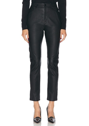RENGGLI Leather Pant in Ink - Black. Size 33 (also in ).