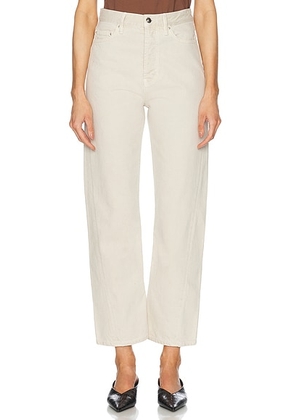 Toteme Twisted Seam Full Length Straight Leg Jeans in Smoke - Cream. Size 29 (also in 26).