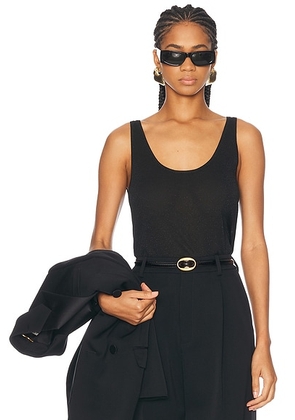 Saint Laurent Tank Top in Noir & Noir Brillant - Black. Size XS (also in ).