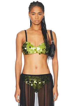 SIEDRES Lemy Bralette Top in Green - Green. Size M (also in ).