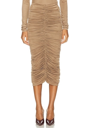 SEV Ruched Skirt in Beige - Beige. Size 40 (also in 34).