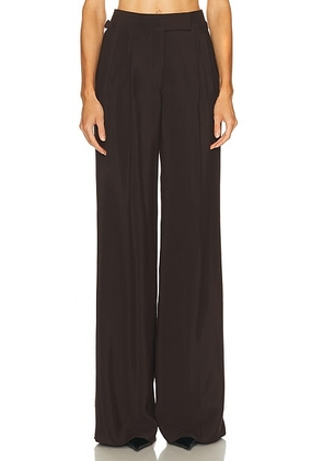 TOM FORD Tailored Double Pleat Wide Leg Pant in Dark Chocolate - Brown. Size 38 (also in ).