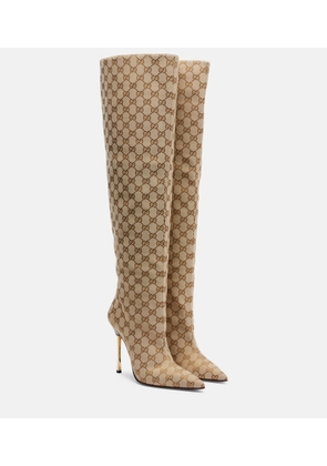 Gucci Bombshell GG Canvas over-the-knee boots