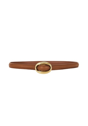 Saint Laurent Oval Buckle Thin Belt in Brick - Tan. Size 70 (also in 90).