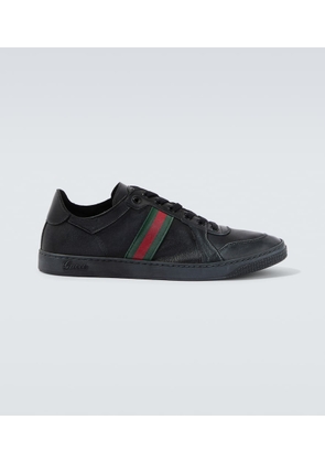 Gucci Stretch Web Stripe leather sneakers