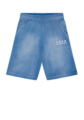Siegelman Stable x Ford Printed Oversized Sweatshorts in Ford Blue - Blue. Size XL/1X (also in S).