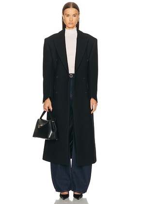 Rohe Hourglass Wool Coat in Black - Black. Size 36 (also in 38).