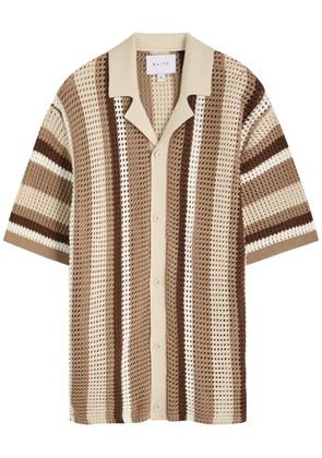 Raith Dellamore Striped Open-knit Shirt - Beige - M