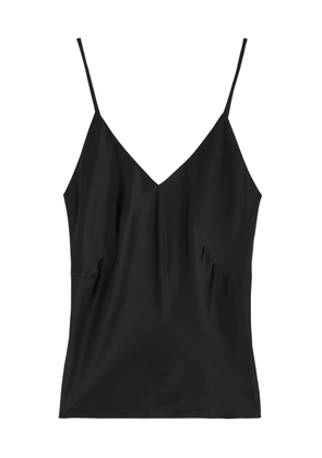 Fleur OF England Fleur De Jour Silk-satin Pyjama top - Black - L (UK14 / L)