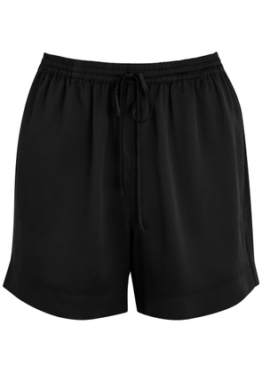 Fleur OF England Fleur du Jour Silk-satin Pyjama Shorts - Black - L (UK14 / L)
