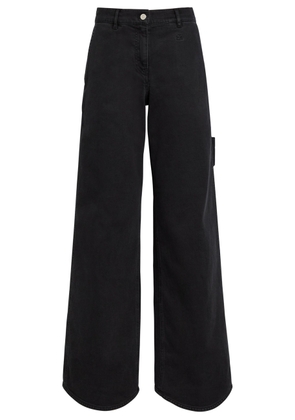 Courrèges Hammer Logo-embroidered Wide-leg Jeans - Black - 28 (W28 / UK10 / S)