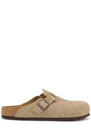 Birkenstock Boston Brushed Suede Sliders - Taupe - 43 (IT43 / UK9)