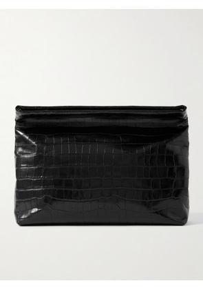 Nili Lotan - Jerry Croc-effect Leather Clutch - Black - One size