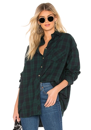 superdown Audriana Oversized Flannel Top in Green. Size S. Also in XS, XXS.