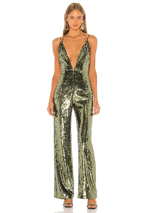 Camila Coelho Callie Jumpsuit in Olive. Size M. Also in S, XS.