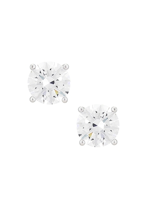 By Adina Eden Juliette Stud Earring in Metallic Silver.
