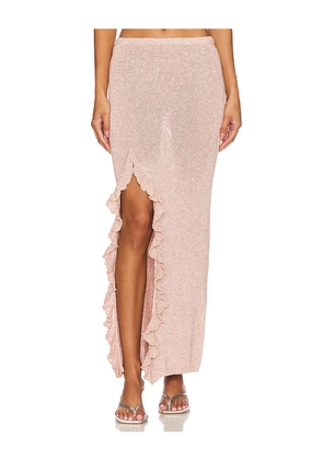 ASTA RESORT Michaela Split Skirt - Blush Sequin in Pink. Size M. Also in S.