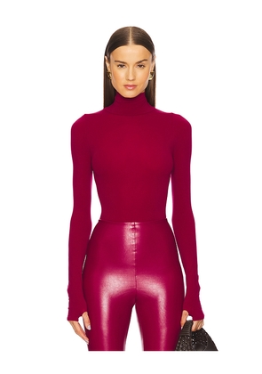 Commando Ballet Turtleneck Bodysuit in Red.