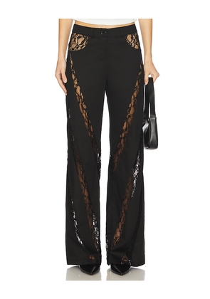 Ceren Ocak Lace Detailed Pant in Black. Size M. Also in S.