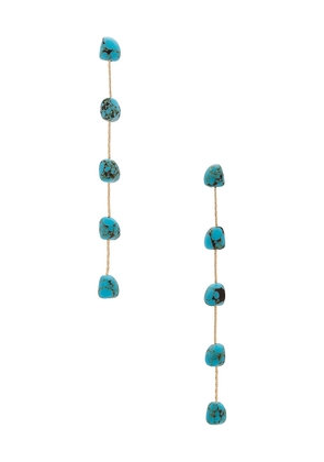 Ettika Dripping Linear Earrings in Teal.