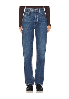 AGOLDE 90s Pinch Waist High Rise Straight Jeans in Blue. Size 26. Also in 27, 28, 31, 32.