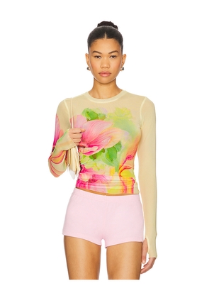 AFRM Kaylee Top in Yellow,Pink. Size S. Also in XS, XXS.